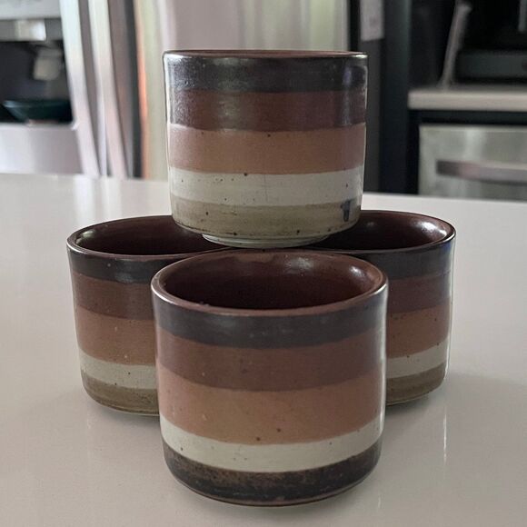 Ceramic/Pottery Saki, Tea, Planter, Espresso Cups - Set of 4 - Picture 5 of 5